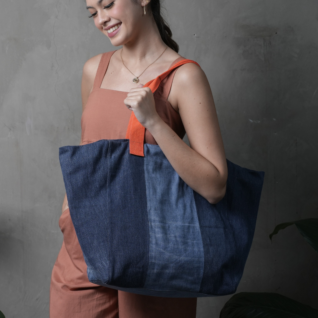 Oversized Denim Tote Bag