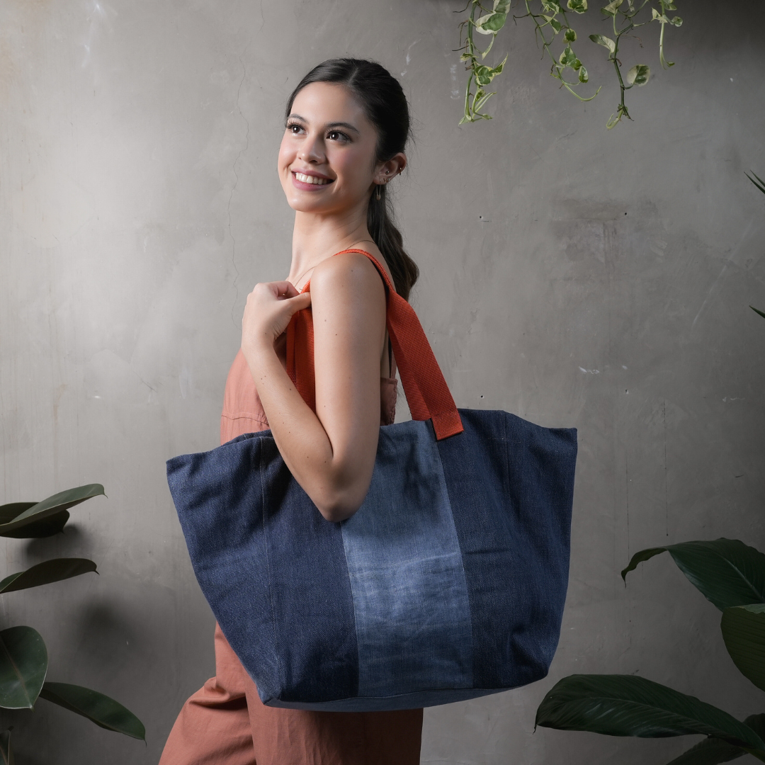 Oversized Denim Tote Bag